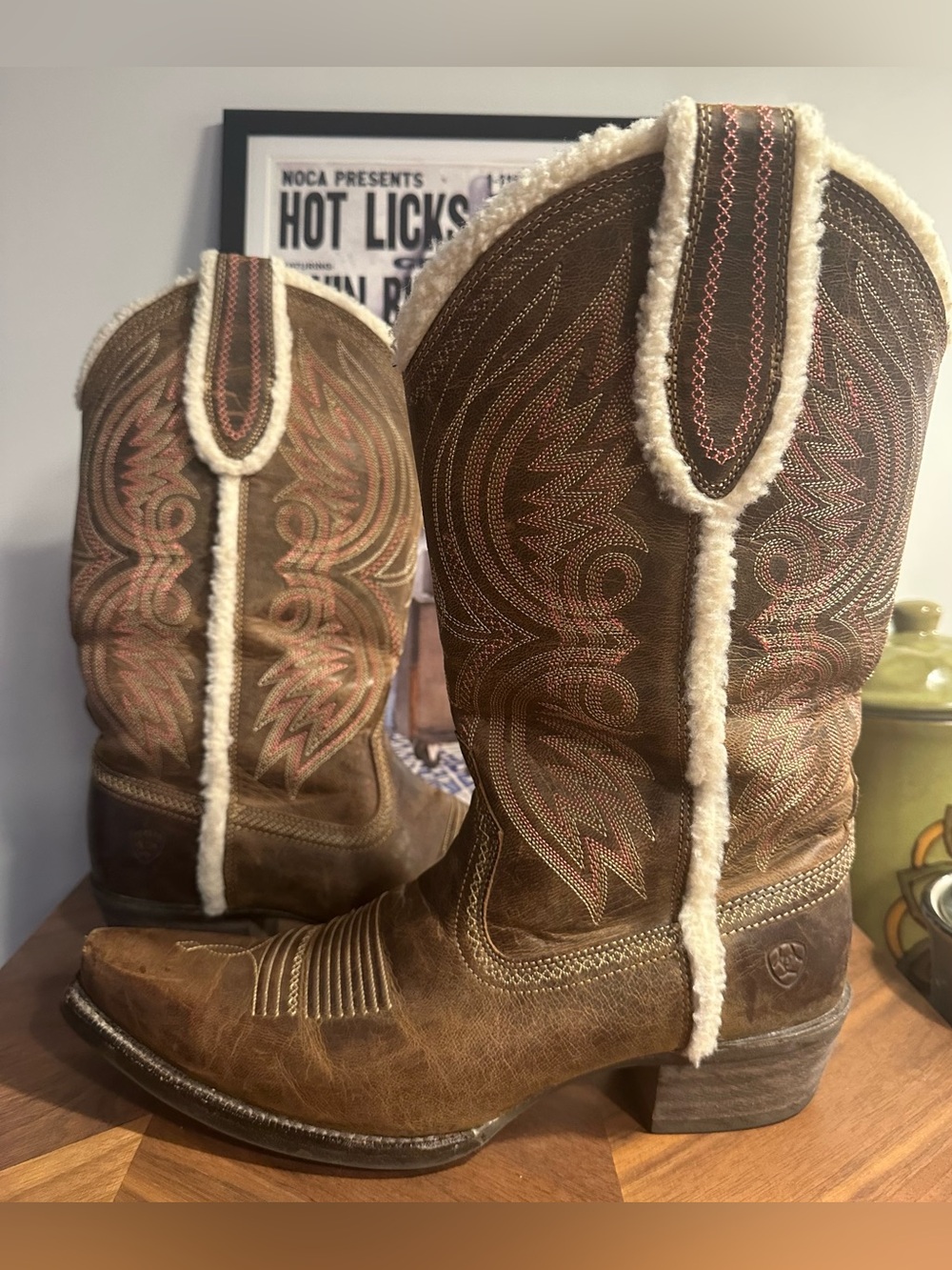 Ariat Alabama Fleece Western Boots sz 9